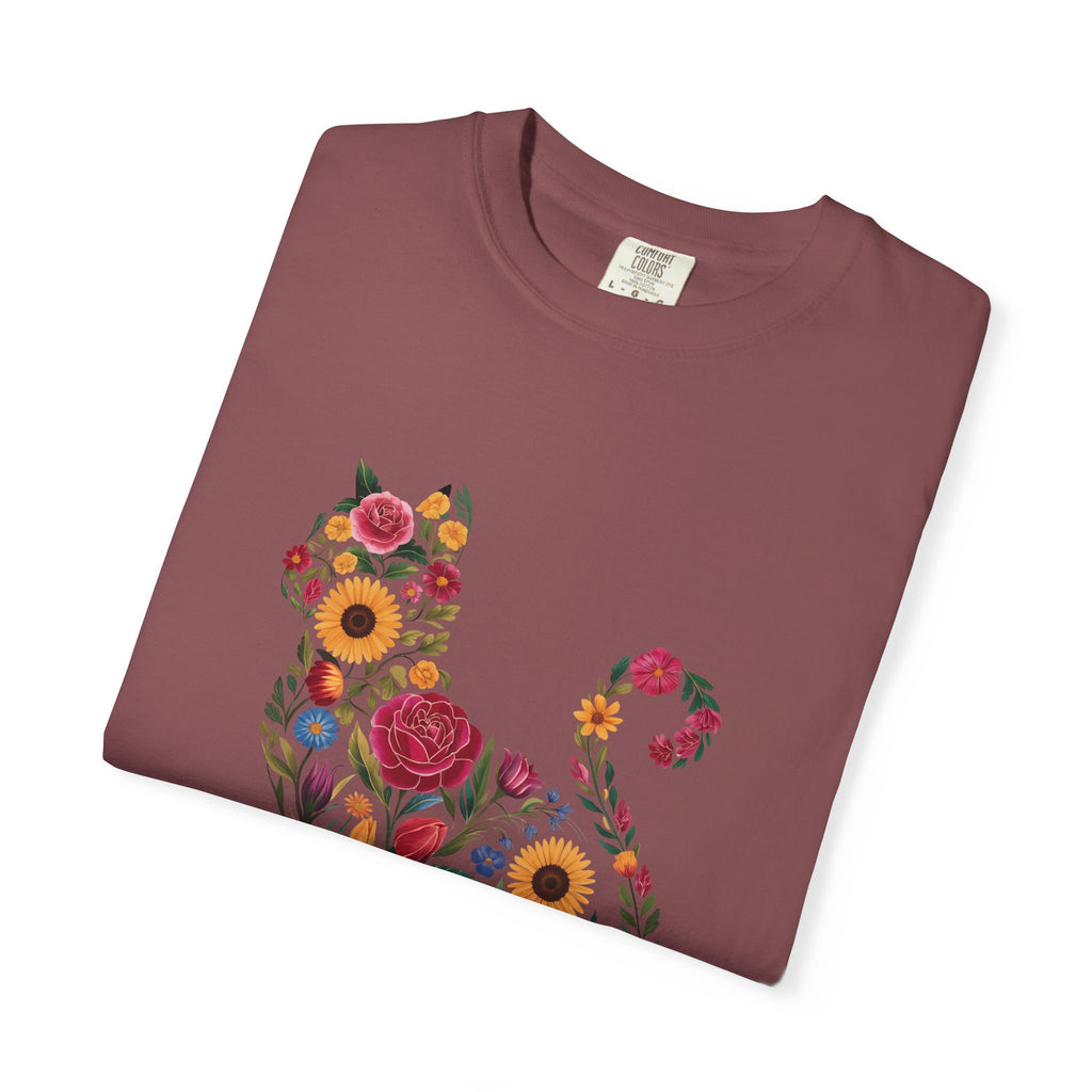 Flower Cat 100% Cotton TShirt - Unisex Fit