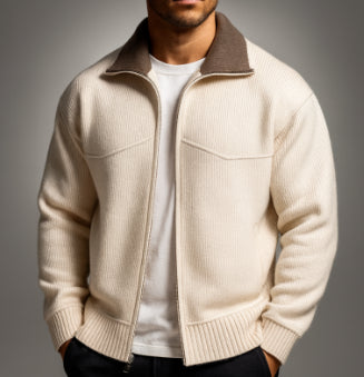 Autumn And Winter High-end Men's Casual Knitted Cardigan Youth Thickened Loose Knit Sweater