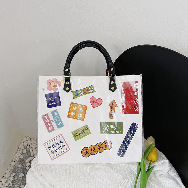 DIY Paper Bag Hand-painted Calligraphy Material Kit Large-capacity Handbag