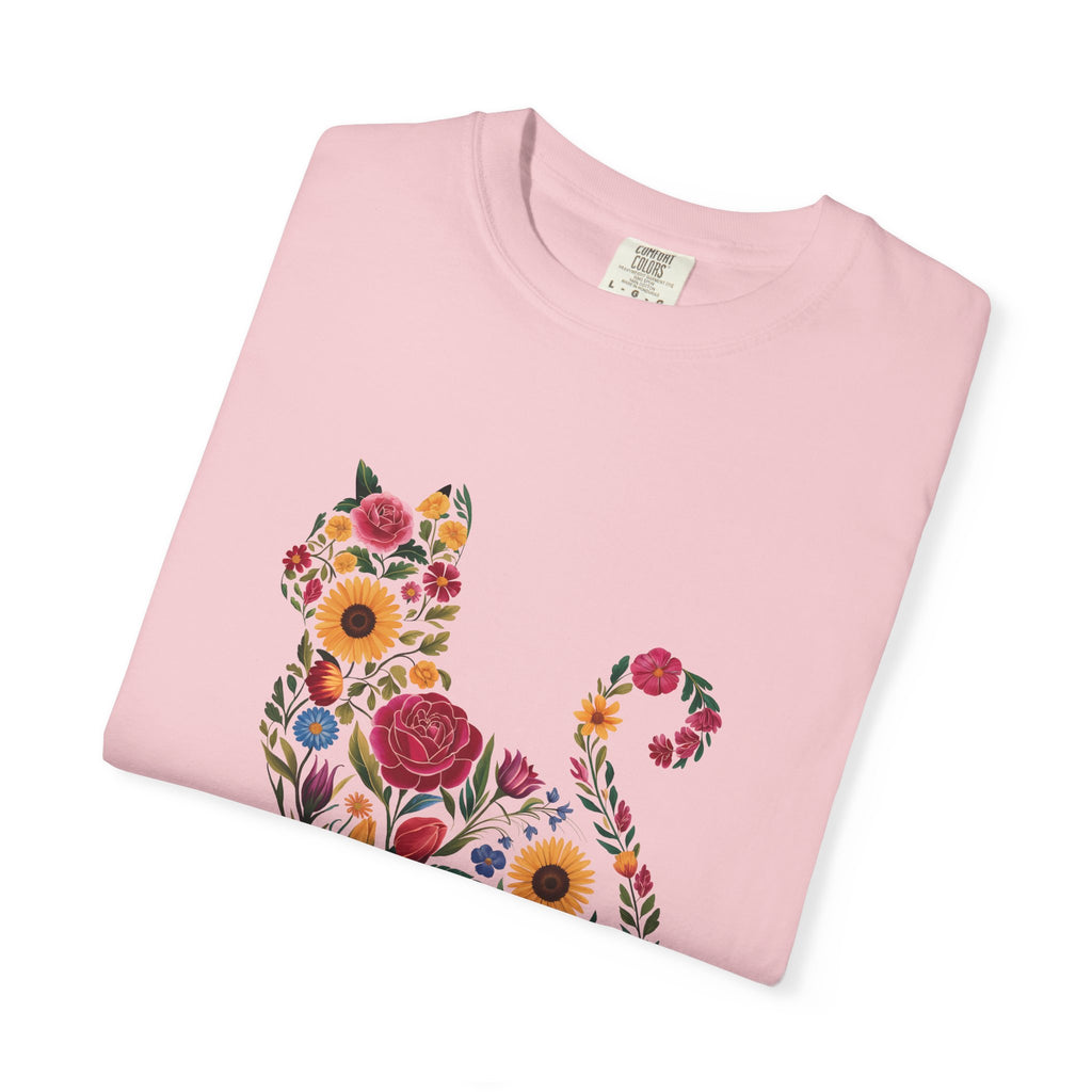 Flower Cat 100% Cotton TShirt - Unisex Fit