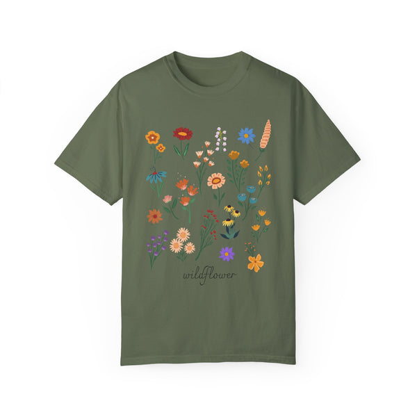 Wildflower Vintage Cotton Tshirt - 100% Cotton