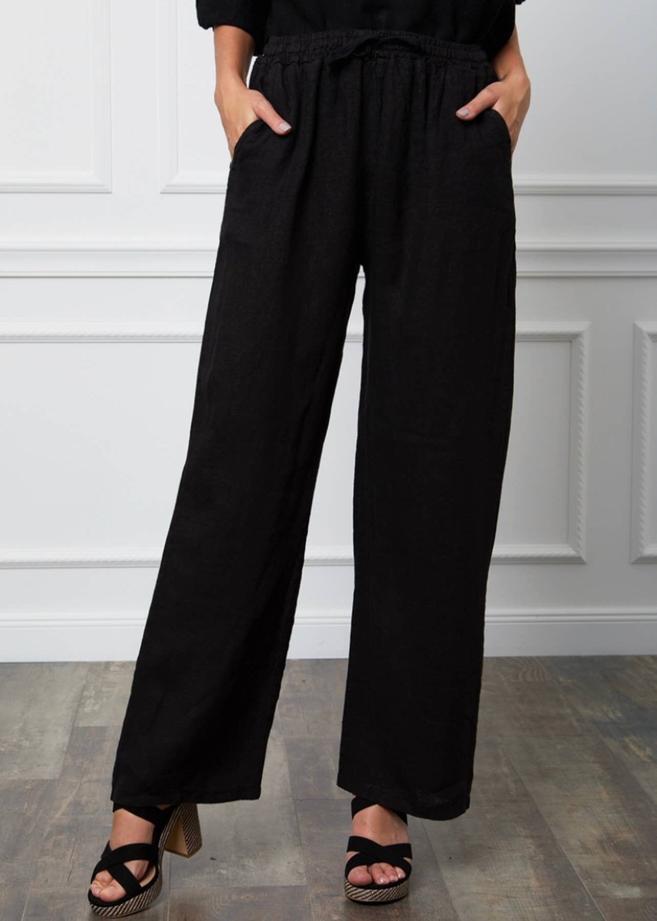 100% pure linen from flax women's pants