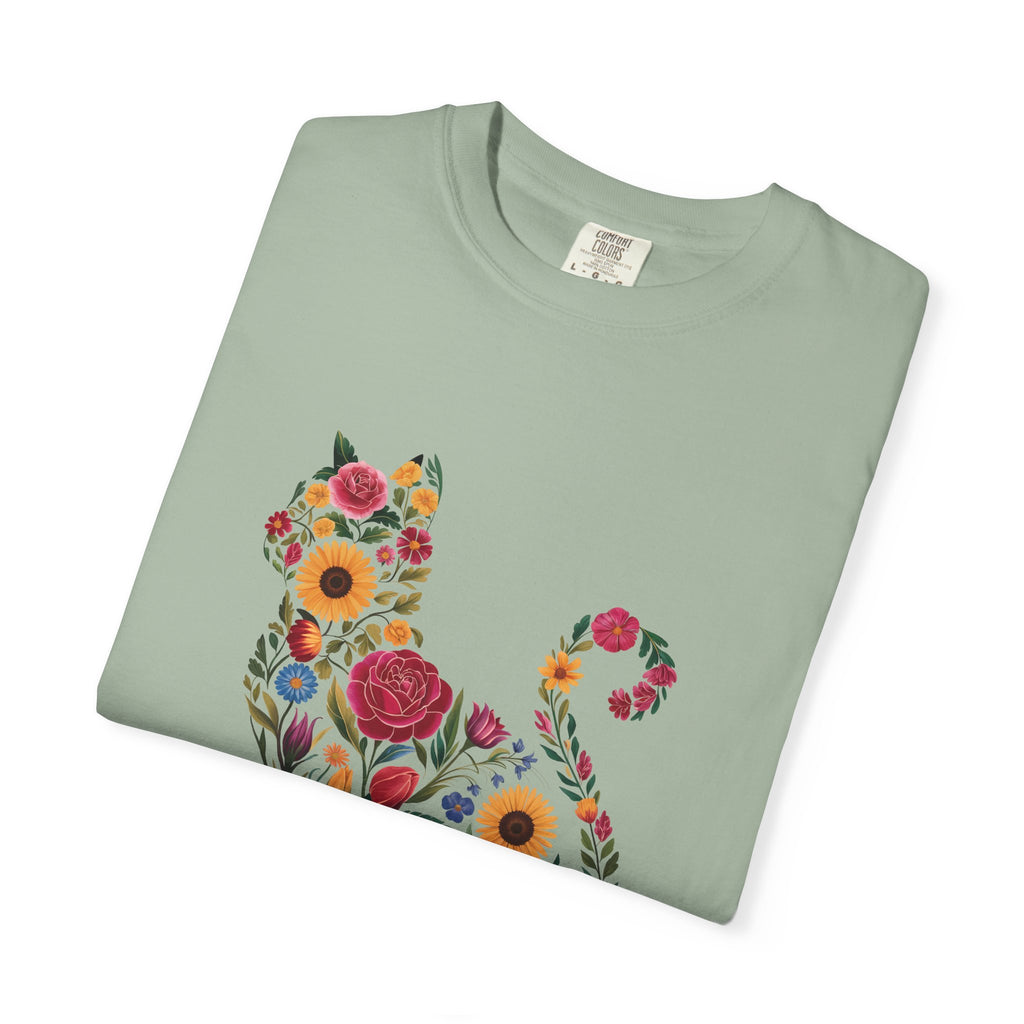 Flower Cat 100% Cotton TShirt - Unisex Fit