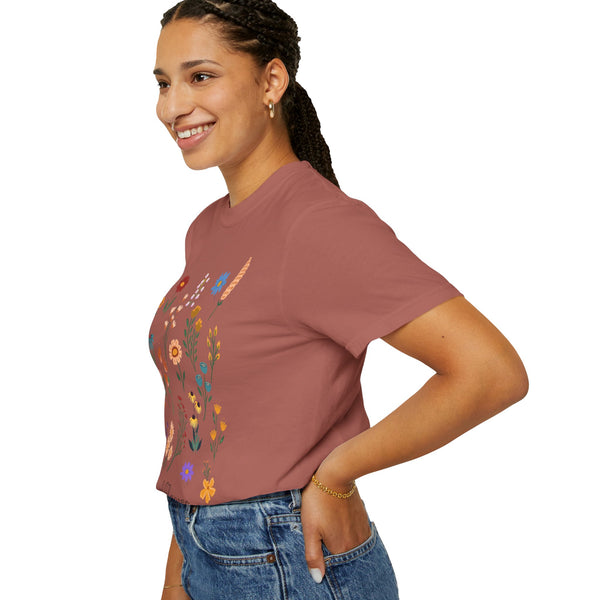 Wildflower Vintage Cotton Tshirt - 100% Cotton