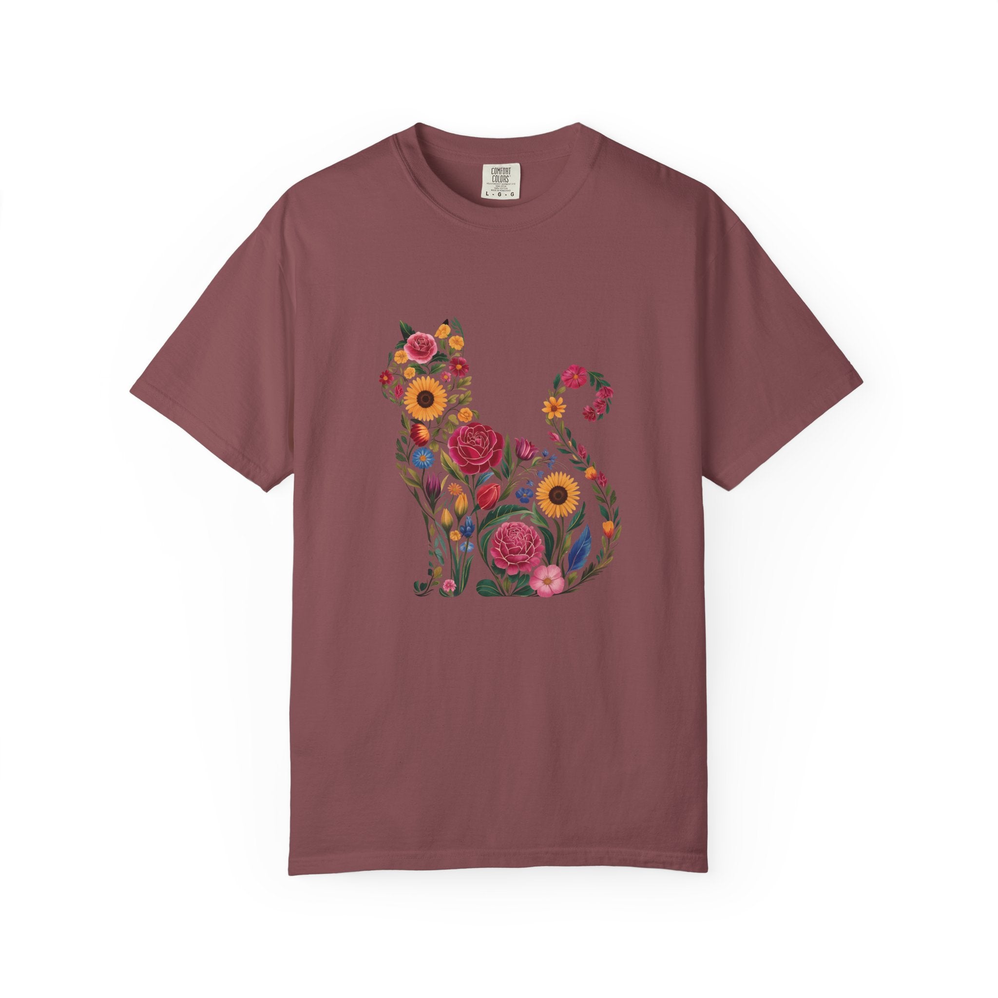 Flower Cat 100% Cotton TShirt - Unisex Fit