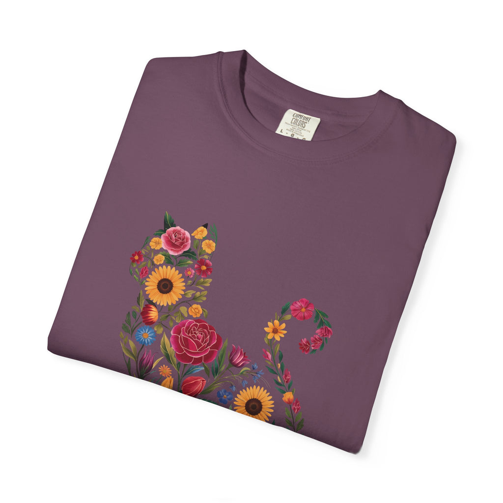 Flower Cat 100% Cotton TShirt - Unisex Fit