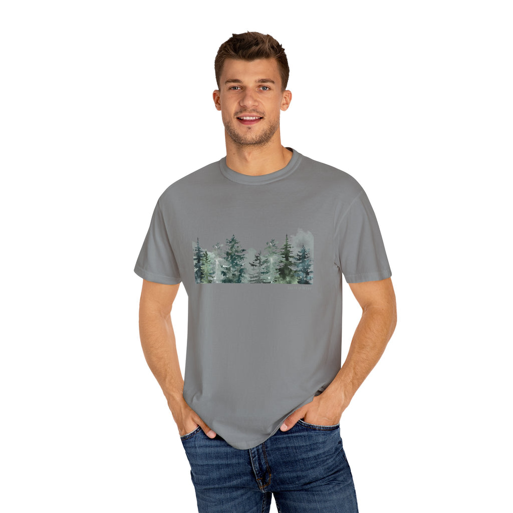 Misty Trees T Shirt - 100% Cotton