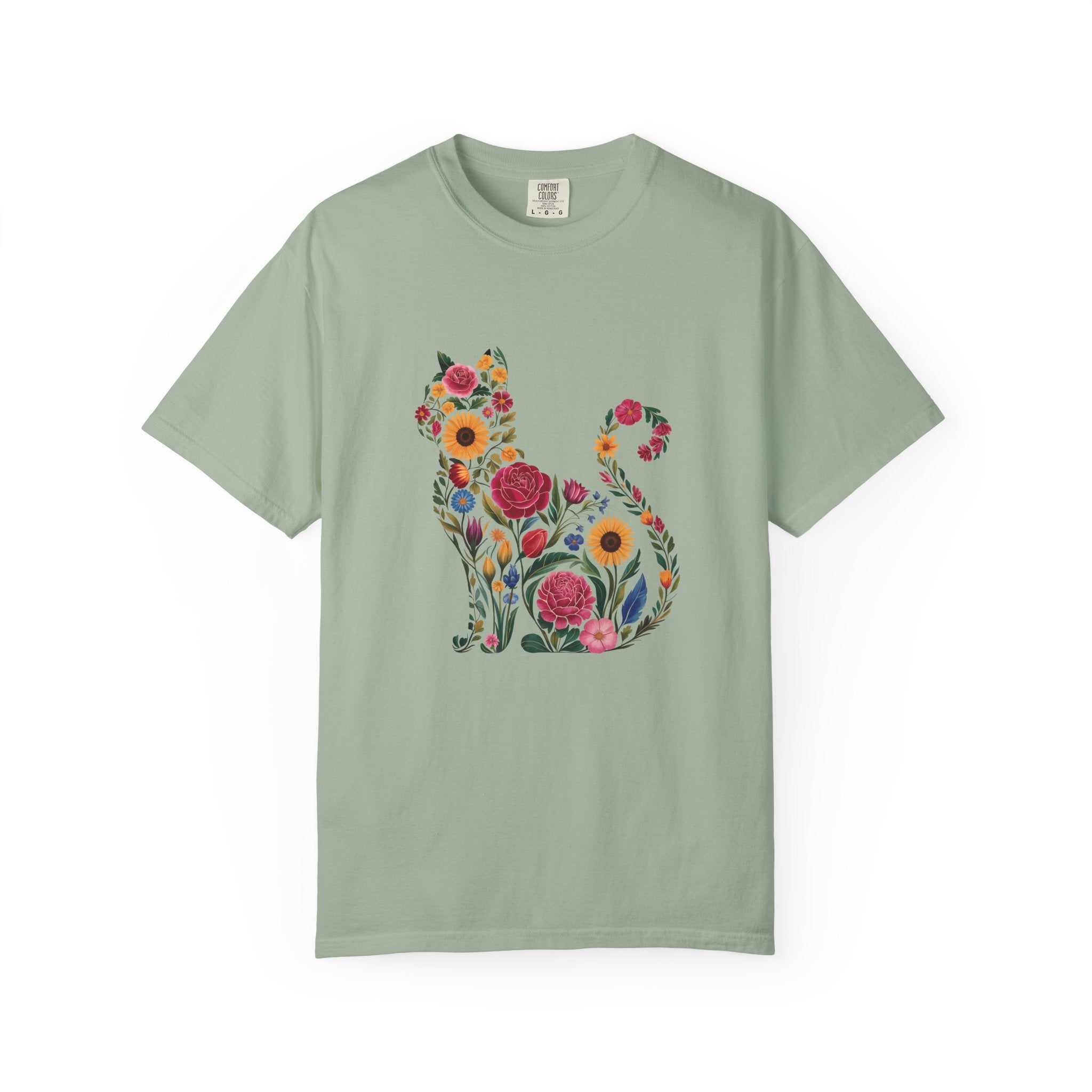 Flower Cat 100% Cotton TShirt - Unisex Fit