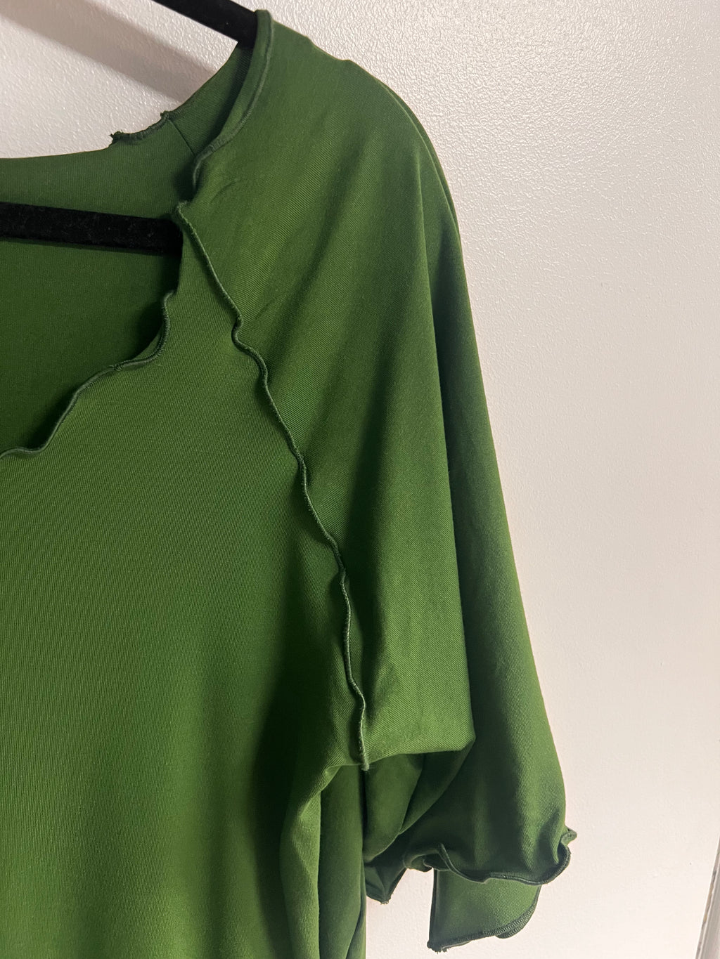 Wavy Hemmed Bamboo Shirt - 3/4 sleeve Bamboo Top