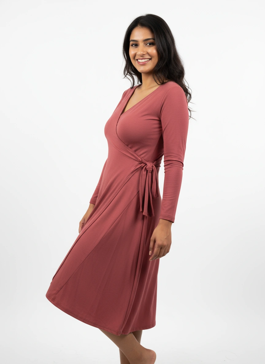 TENCEL Clothing Wrap Dress