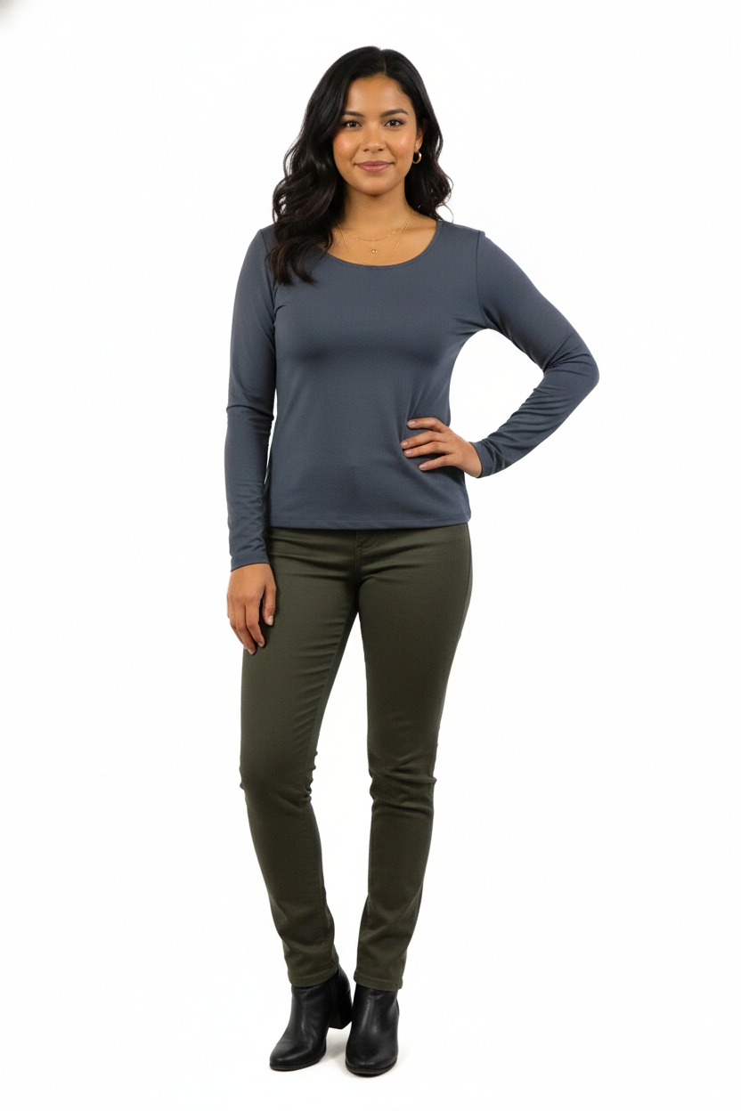 Long Sleeve Scoop Neck T-Shirt