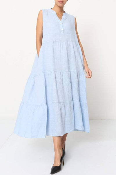100% Linen Dress - Loose Flowy Linen Dress - Linen Dress for Women - Sleeveless Dress