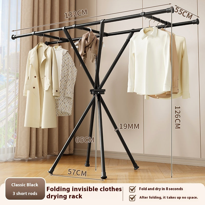 Balcony Clothes Rack Floor Movable Indoor