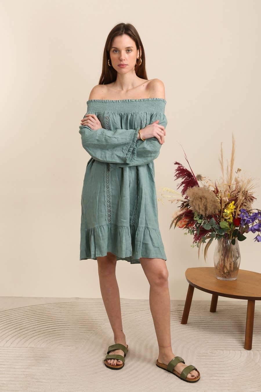 100% Linen Short Dress