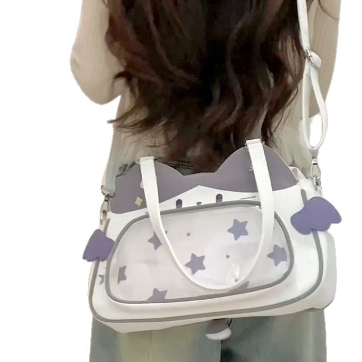 Cartoon Crossbody Owl Pin Girl Casual Versatile Tote Bag