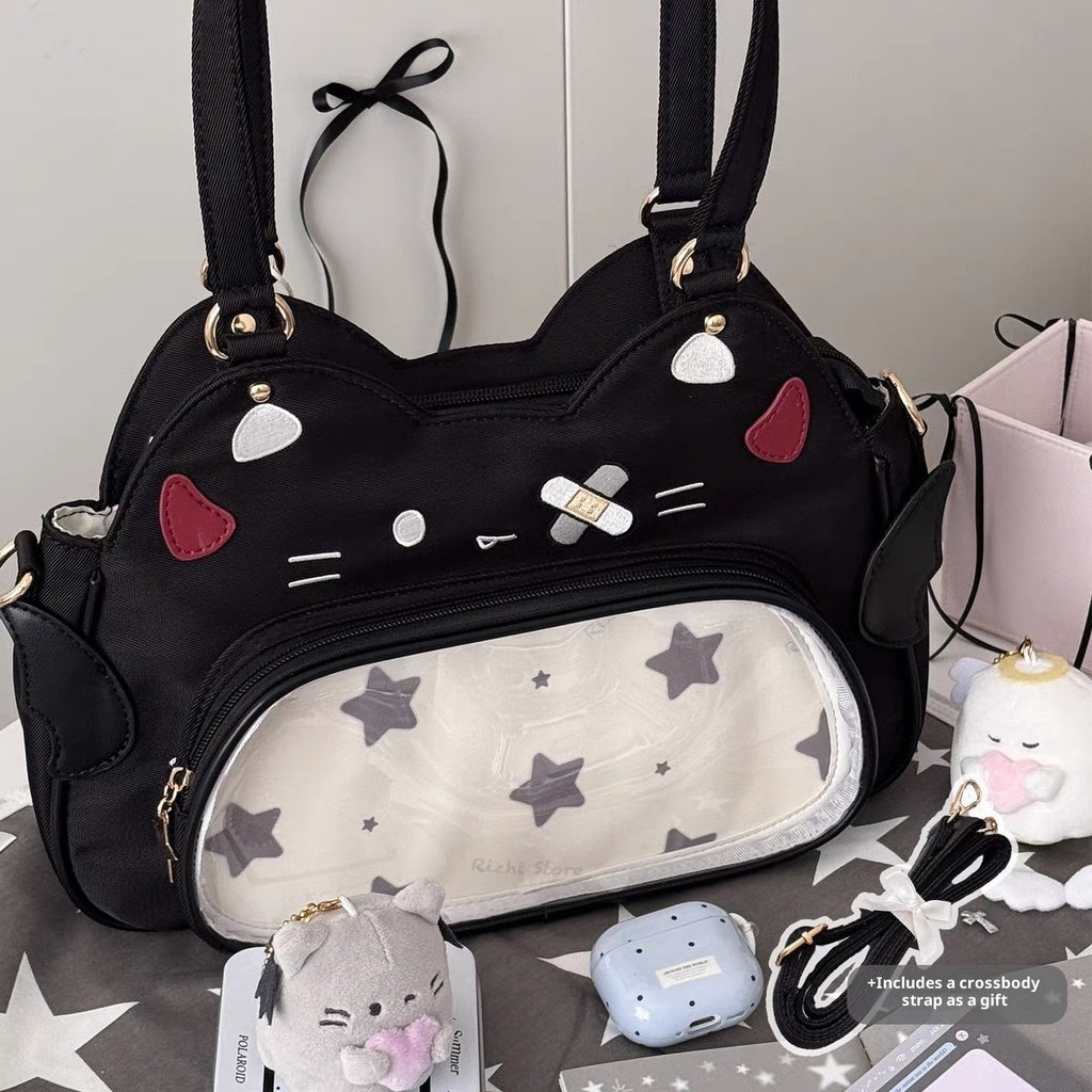 Cartoon Crossbody Owl Pin Girl Casual Versatile Tote Bag