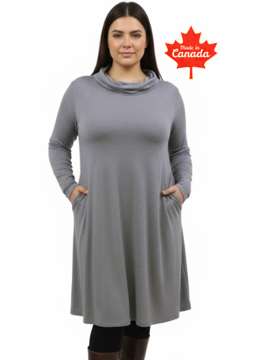 Tencel Merino Wool Long Hoodie Dress