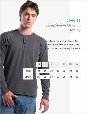 100% Organic Cotton Henley - Unisex