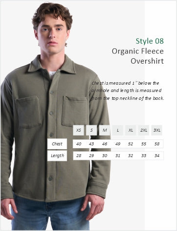 100% Organic Cotton Fleece Over Shirt