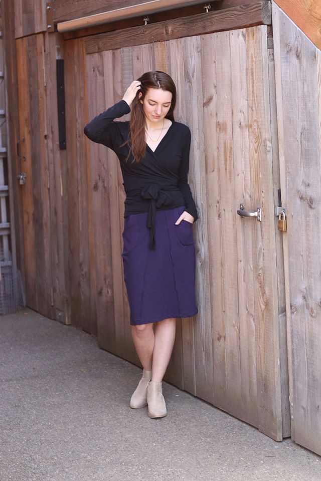 Full front view bamboo skirt.