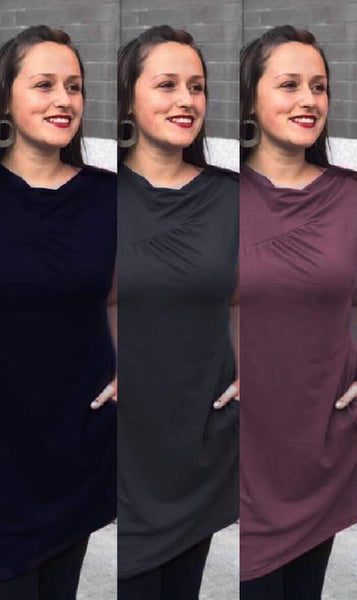 All the colours of the Callie bamboo tunic.
