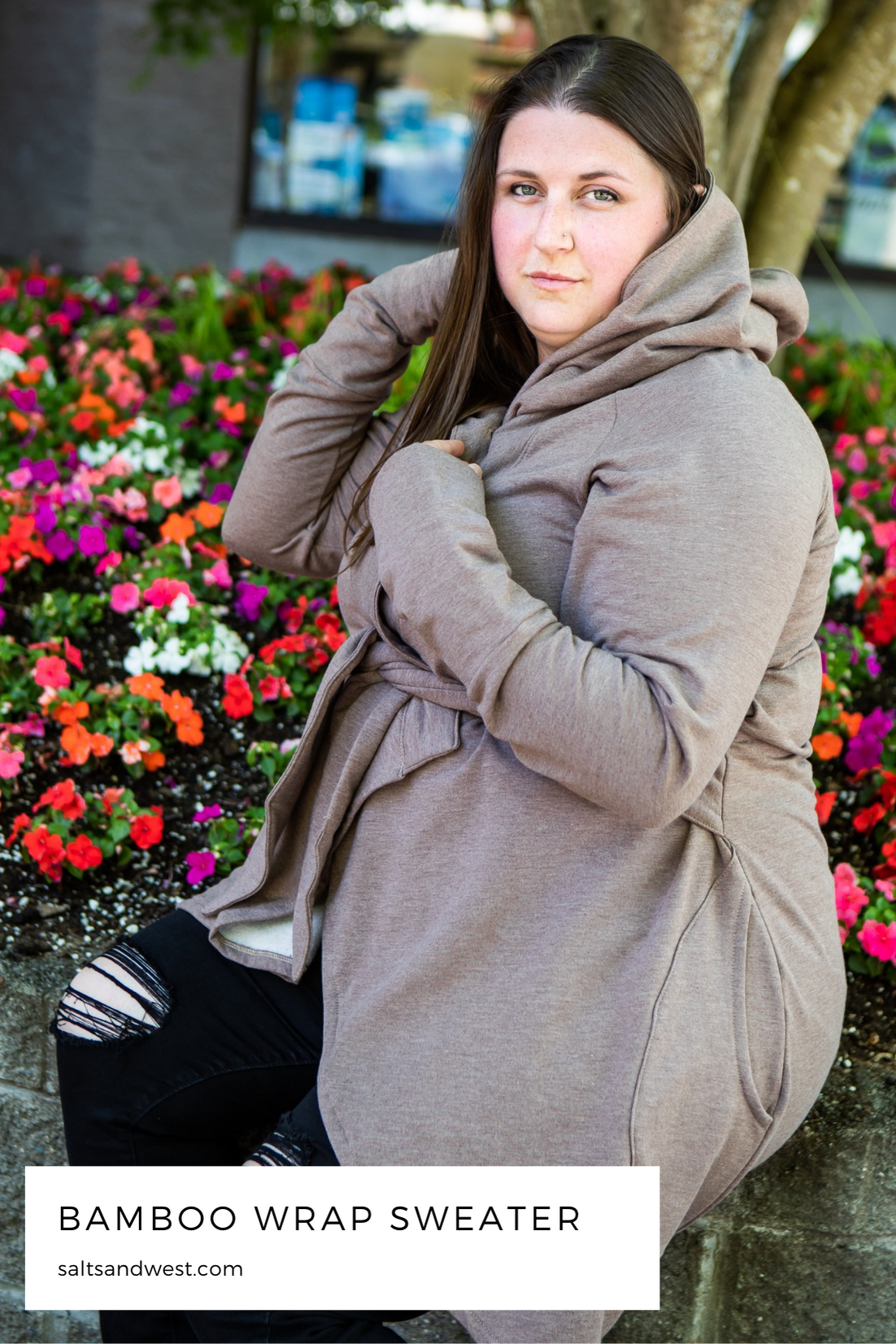 Bamboo wrap sweater plus size.