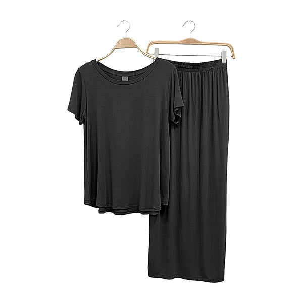 Flat view Bamboo Skirt Lounge Set with Bamboo Top.