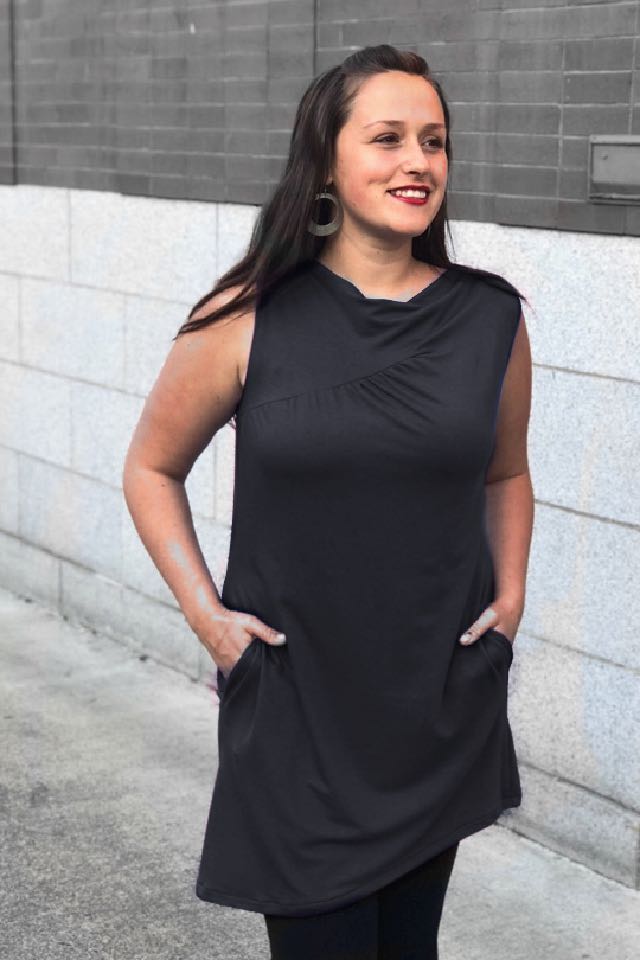 Grey view of the bamboo tunic.