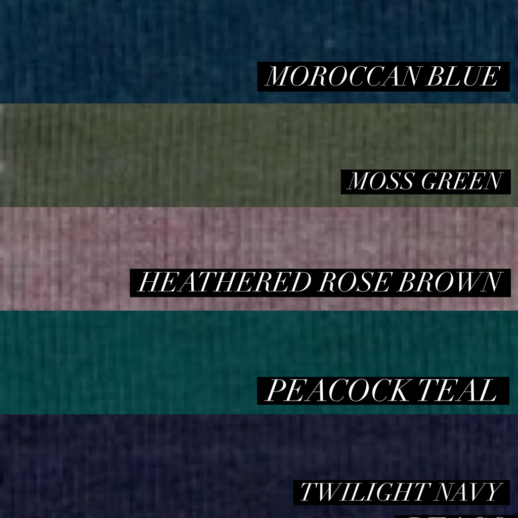 Colour chart for the bamboo sweater